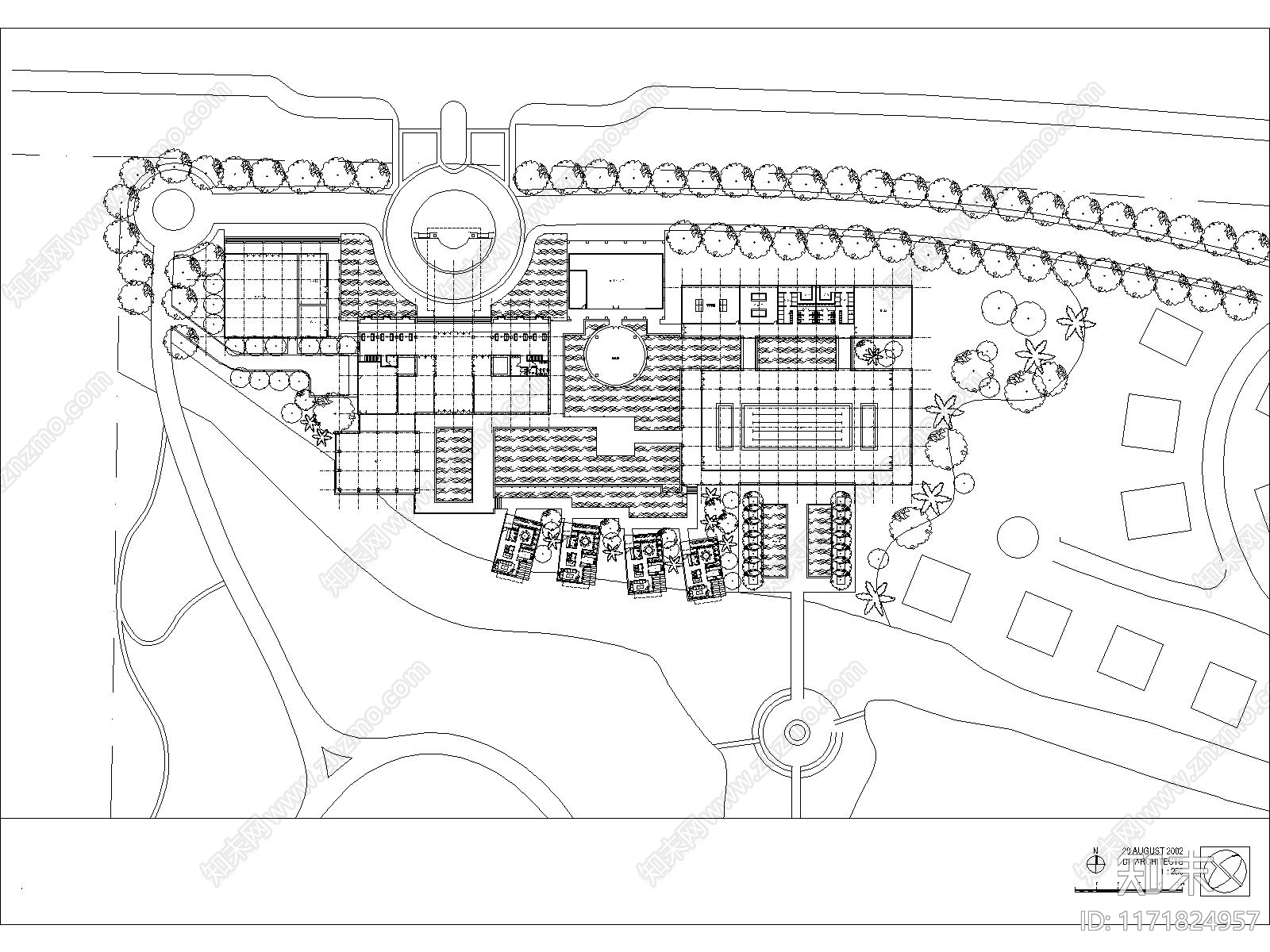 现代新中式住宅楼建筑cad施工图下载【ID:1171824957】