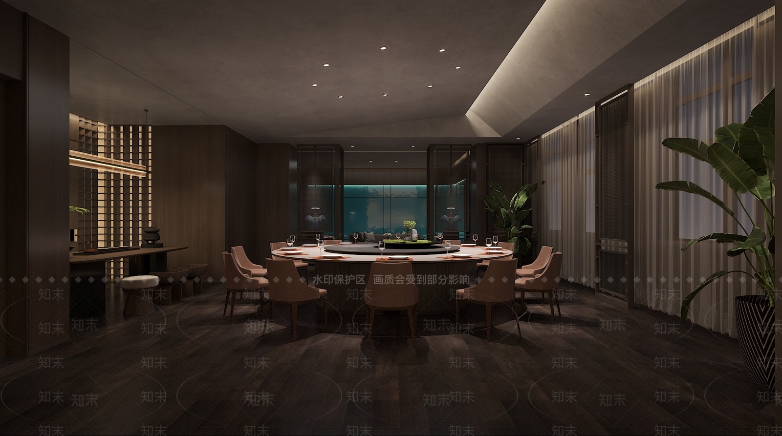 新中式现代包厢3D模型下载【ID:1171827176】