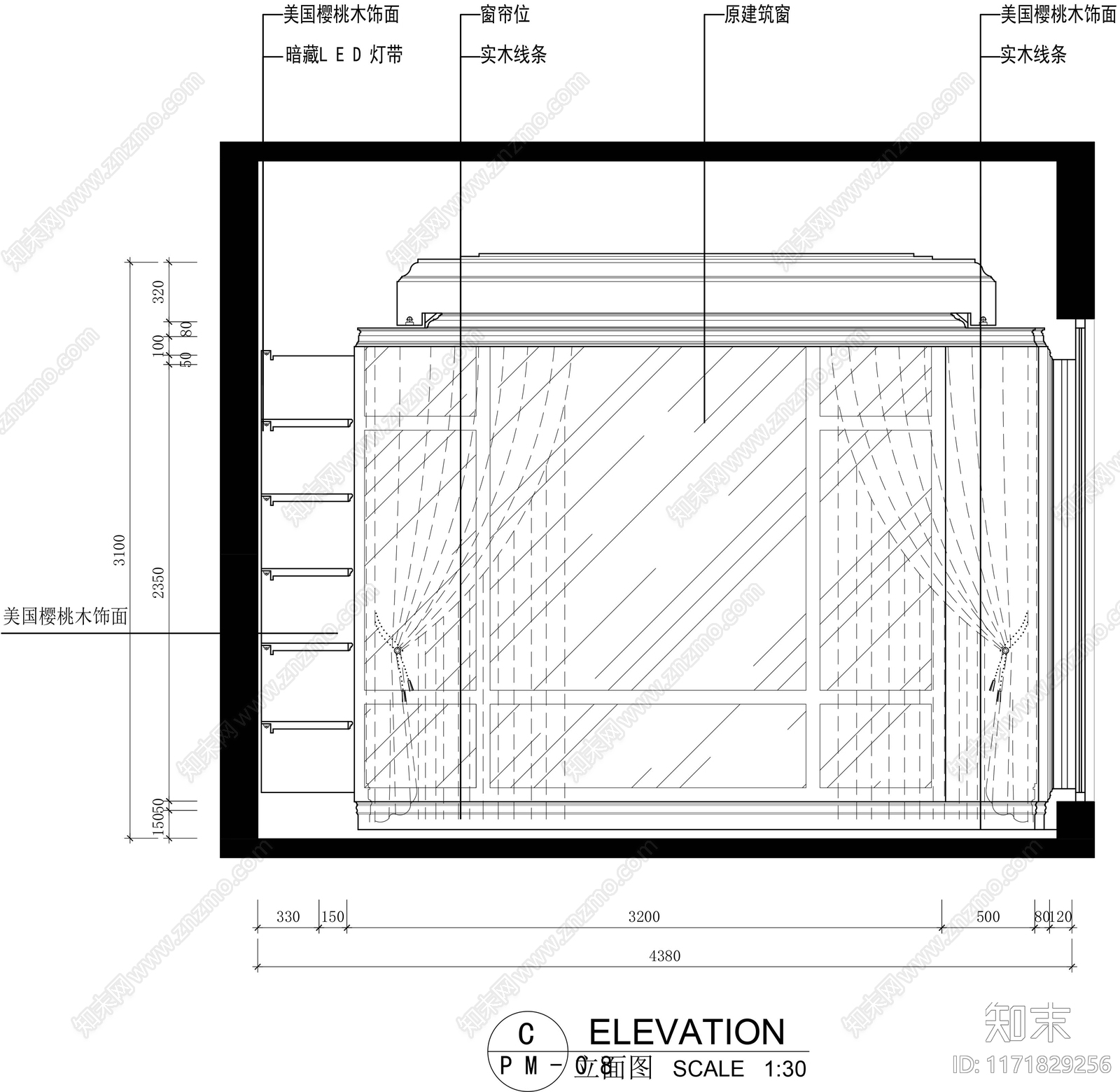 新中式卧室cad施工图下载【ID:1171829256】