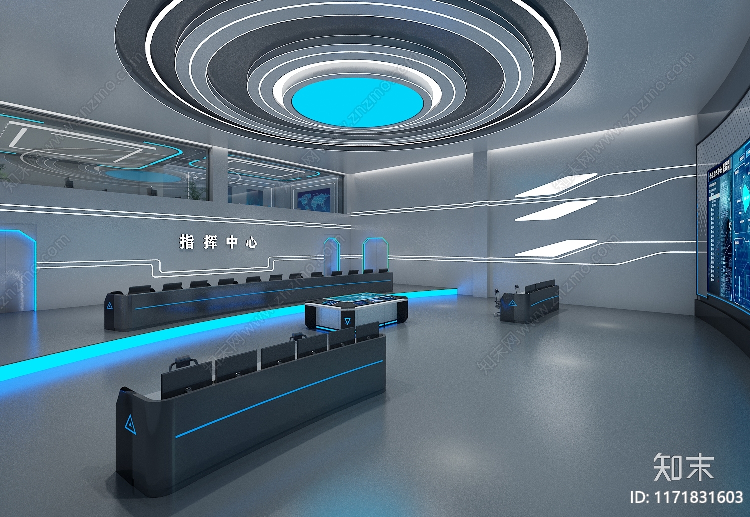 现代轻奢办公大厅3D模型下载【ID:1171831603】