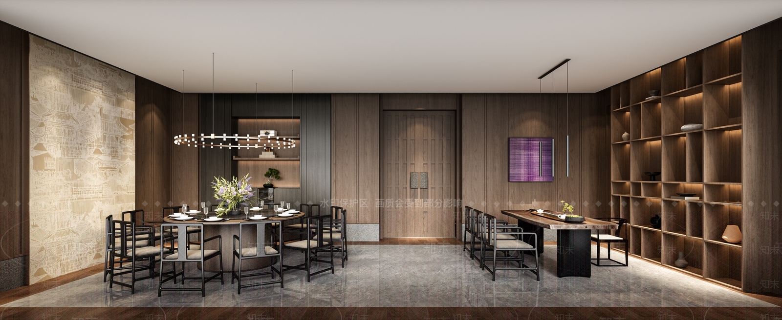 新中式酒店餐厅3D模型下载【ID:1214754723】