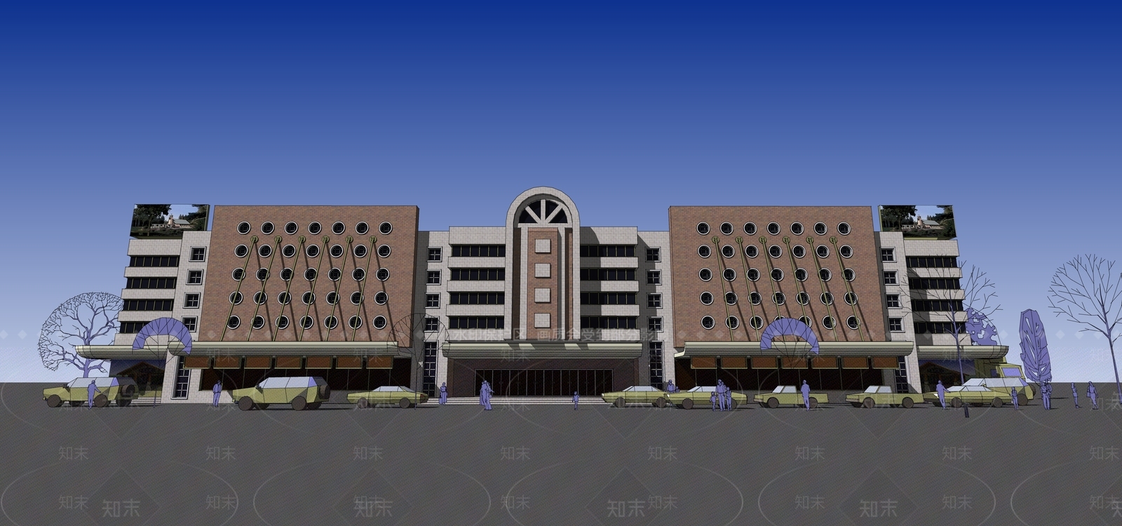 现代工业商场建筑SU模型下载【ID:1171846677】
