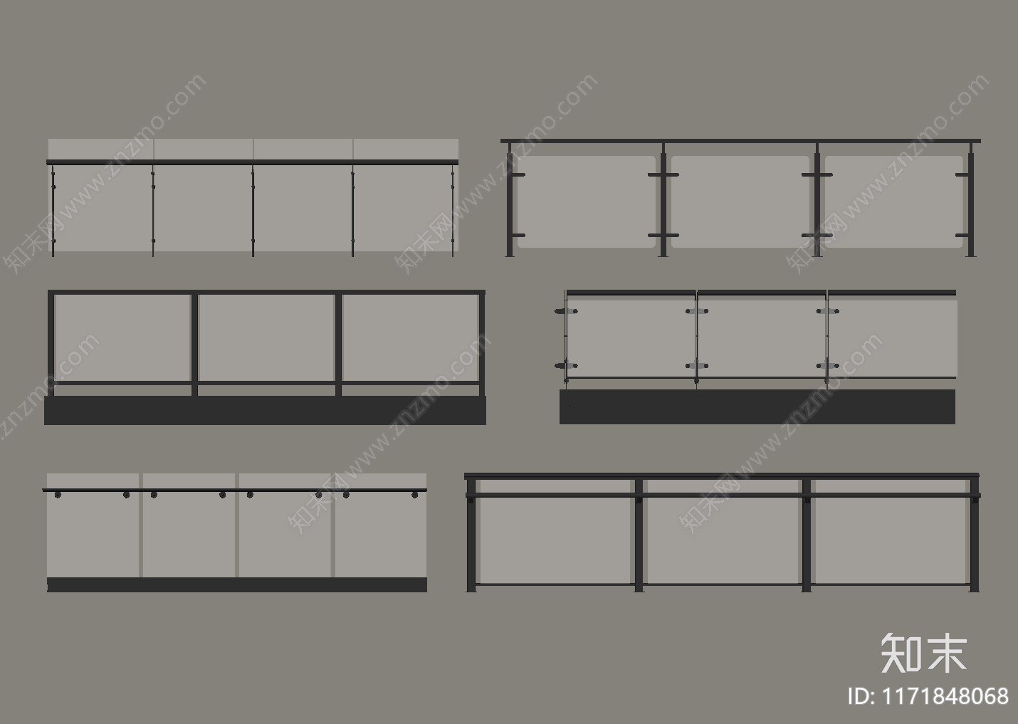 现代围栏护栏SU模型下载【ID:1171848068】