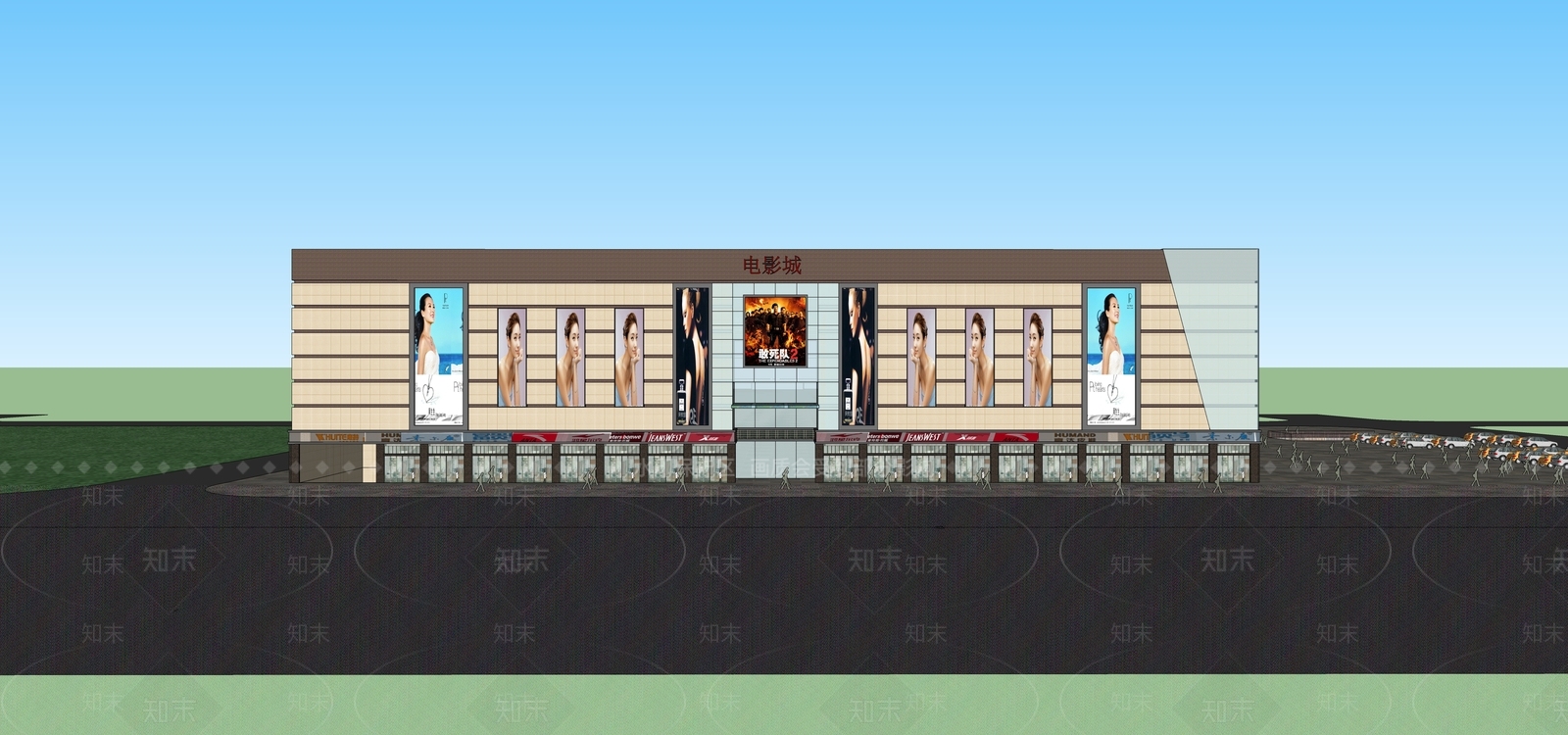 现代商场建筑SU模型下载【ID:1171852425】