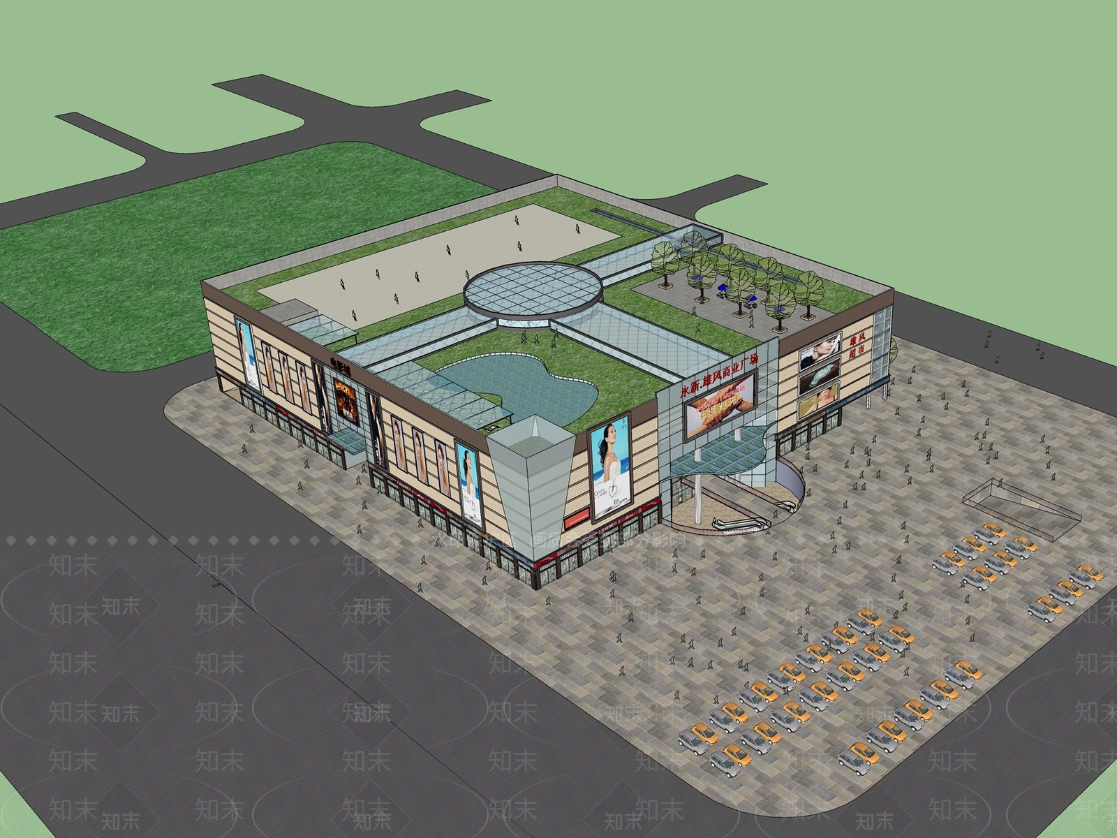 现代商场建筑SU模型下载【ID:1171852425】