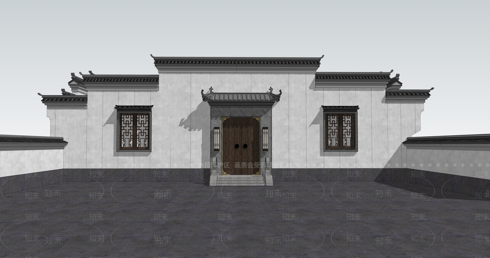 中式四合院SU模型下载【ID:1171861818】