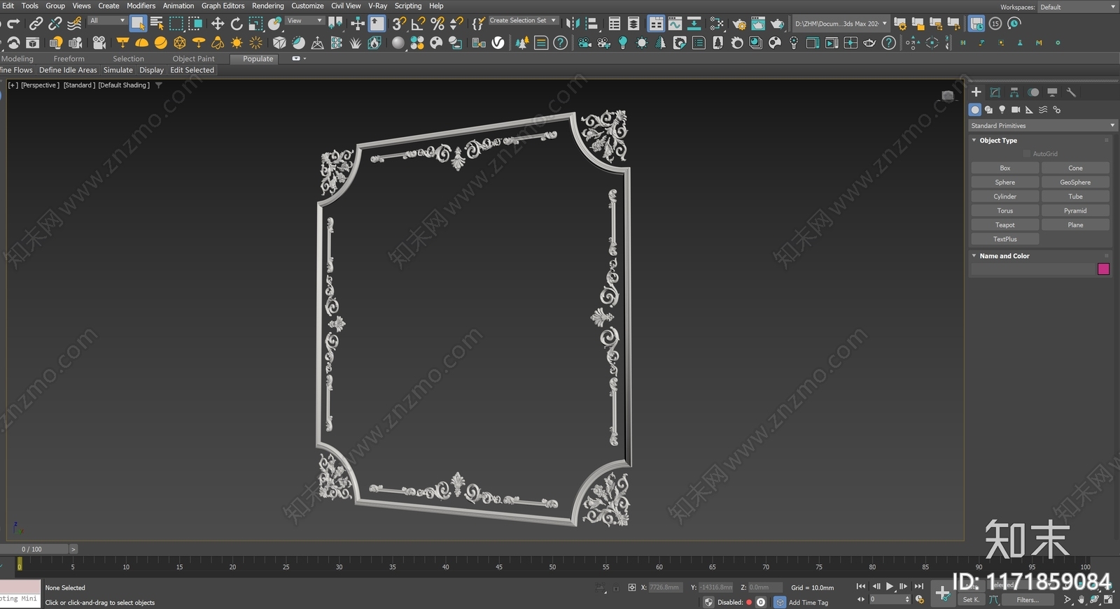 欧式法式吊顶3D模型下载【ID:1171859084】