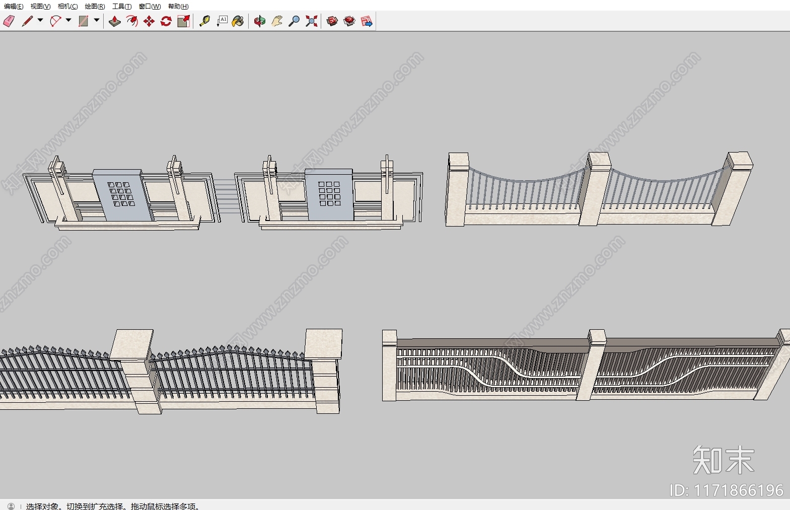 现代围栏护栏SU模型下载【ID:1171866196】