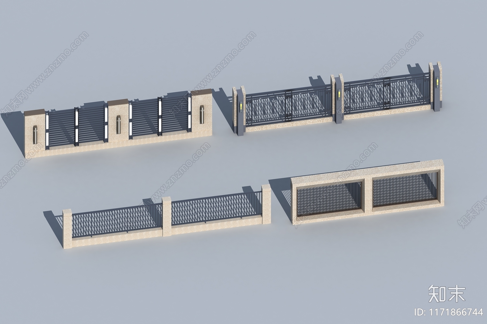 现代围栏护栏SU模型下载【ID:1171866744】
