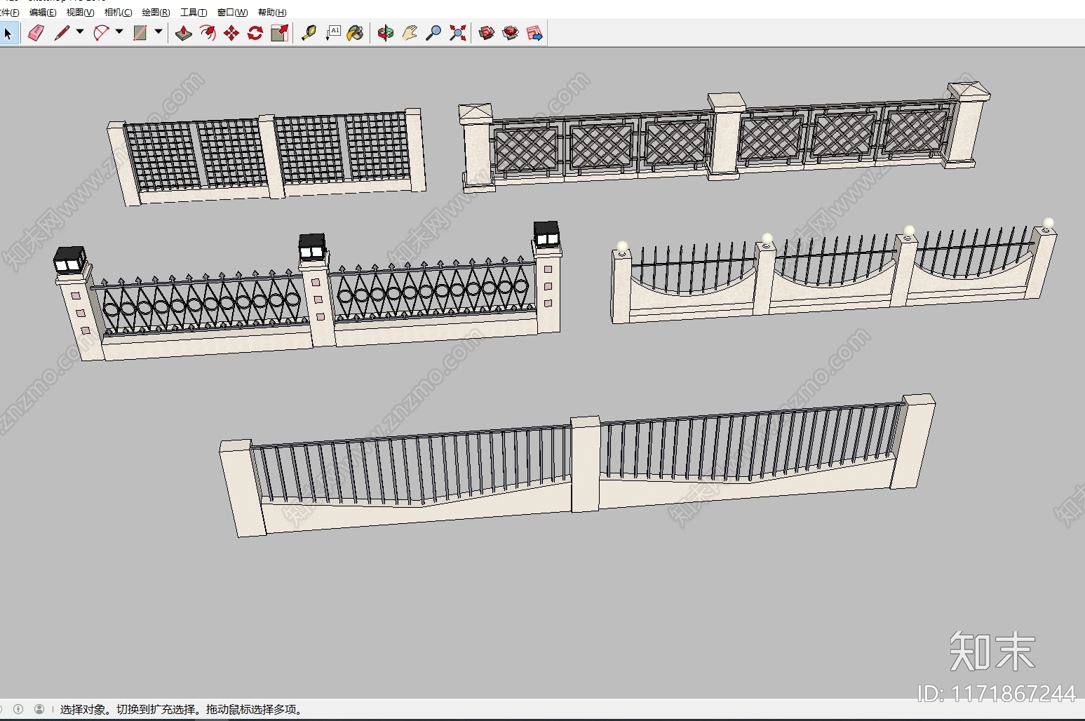 现代围栏护栏SU模型下载【ID:1171867244】