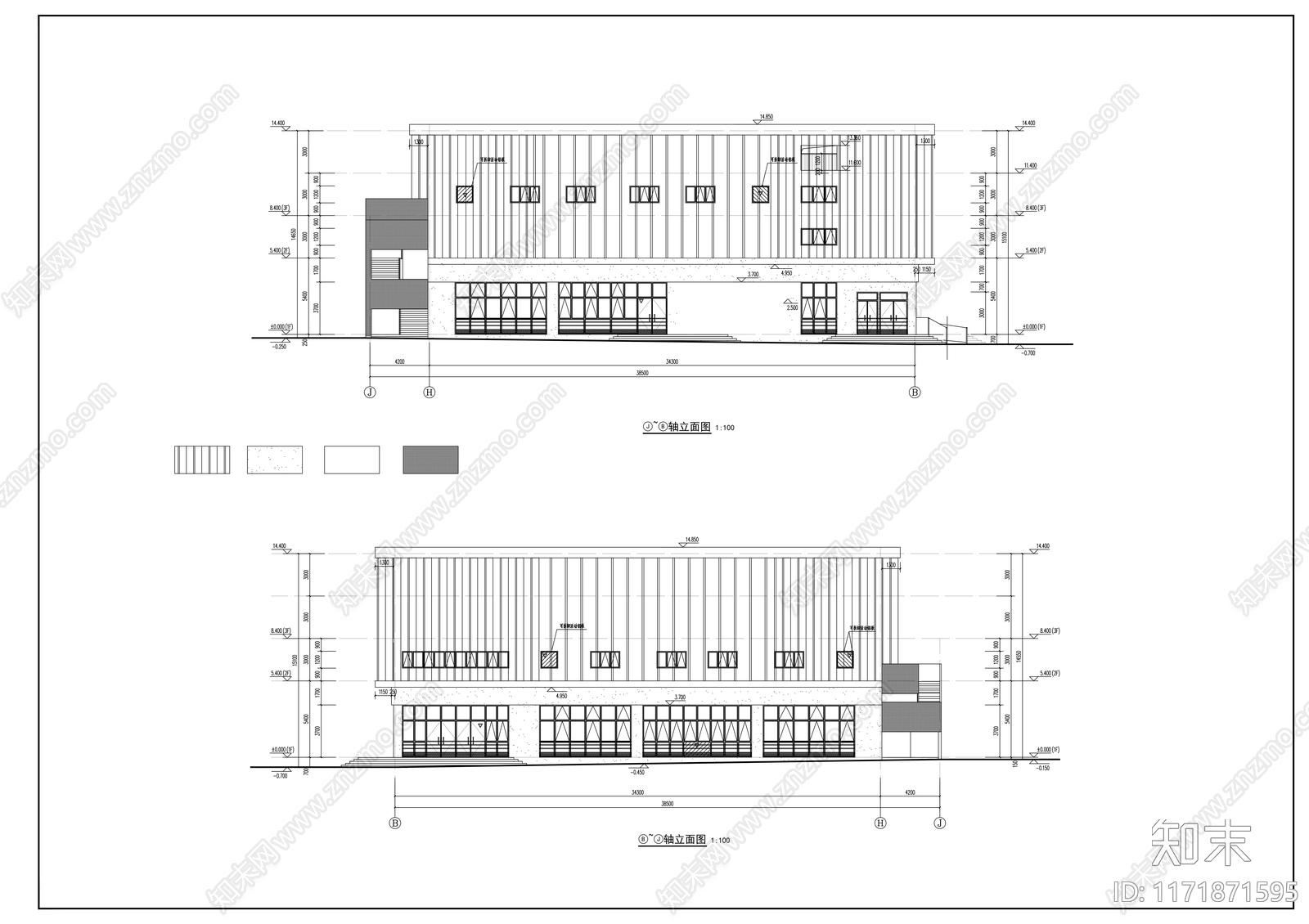 现代图书馆建筑施工图下载【ID:1171871595】