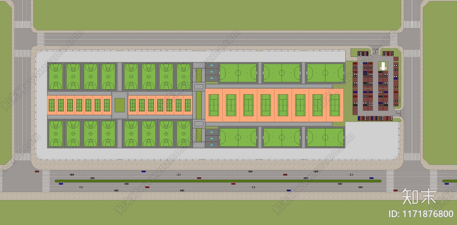 现代体育建筑SU模型下载【ID:1171876800】