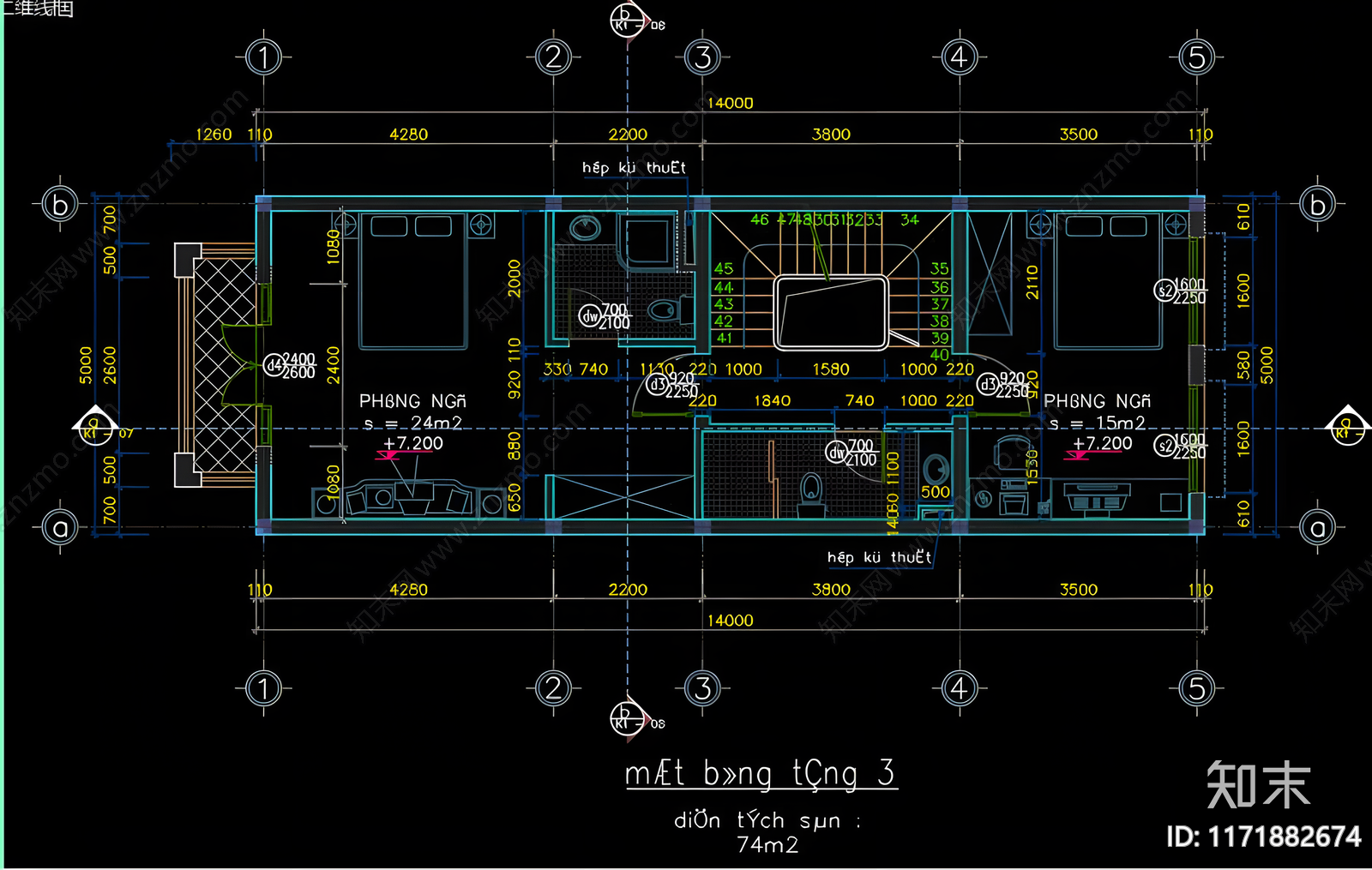 现代别墅建筑施工图下载【ID:1171882674】