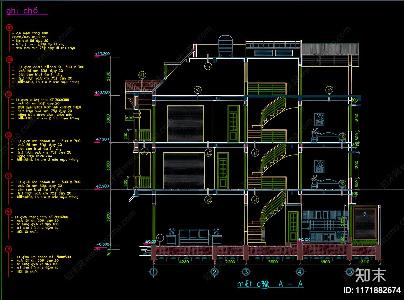 现代别墅建筑施工图下载【ID:1171882674】