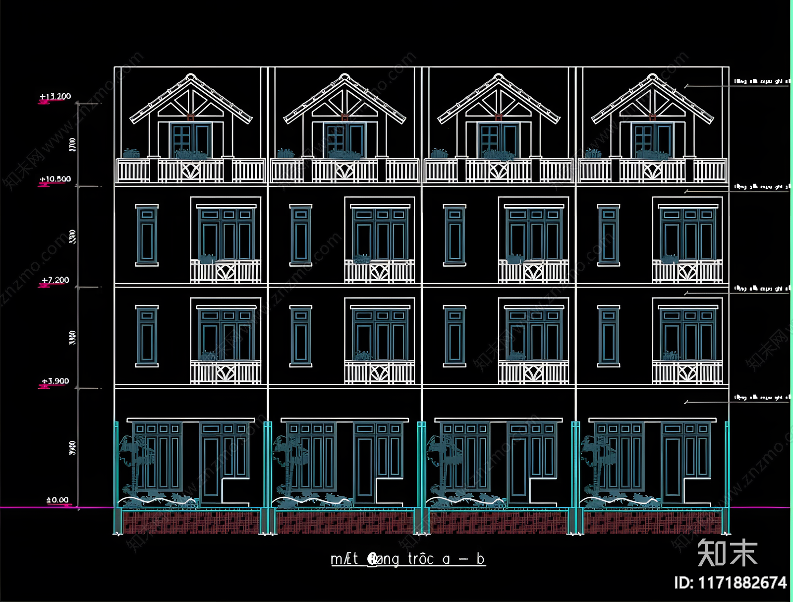 现代别墅建筑施工图下载【ID:1171882674】