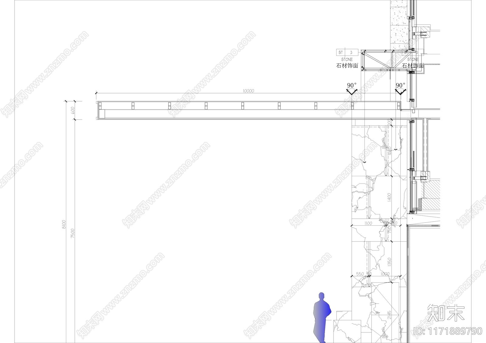 现代雨棚施工图下载【ID:1171889790】