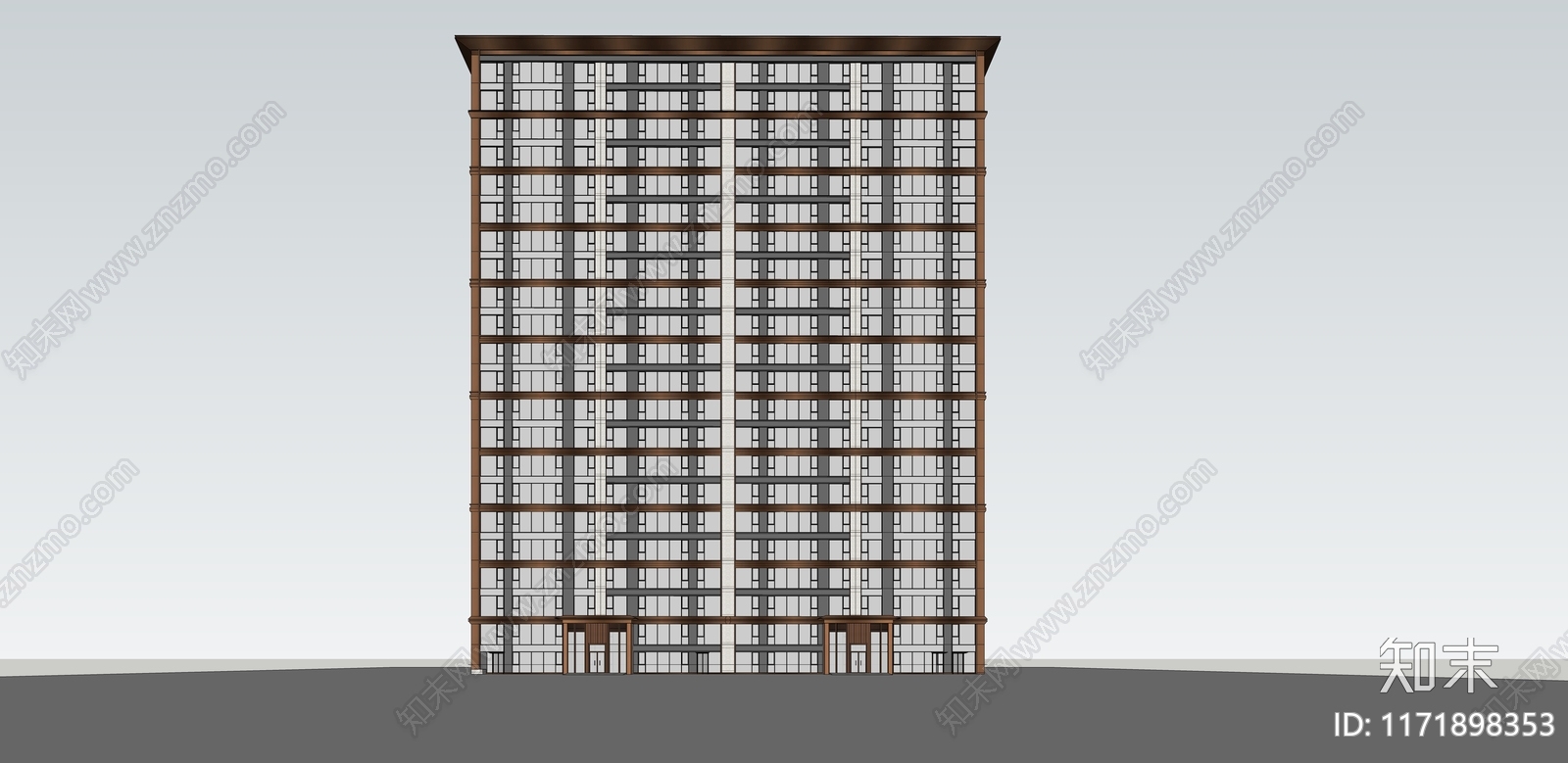 现代高层住宅SU模型下载【ID:1171898353】