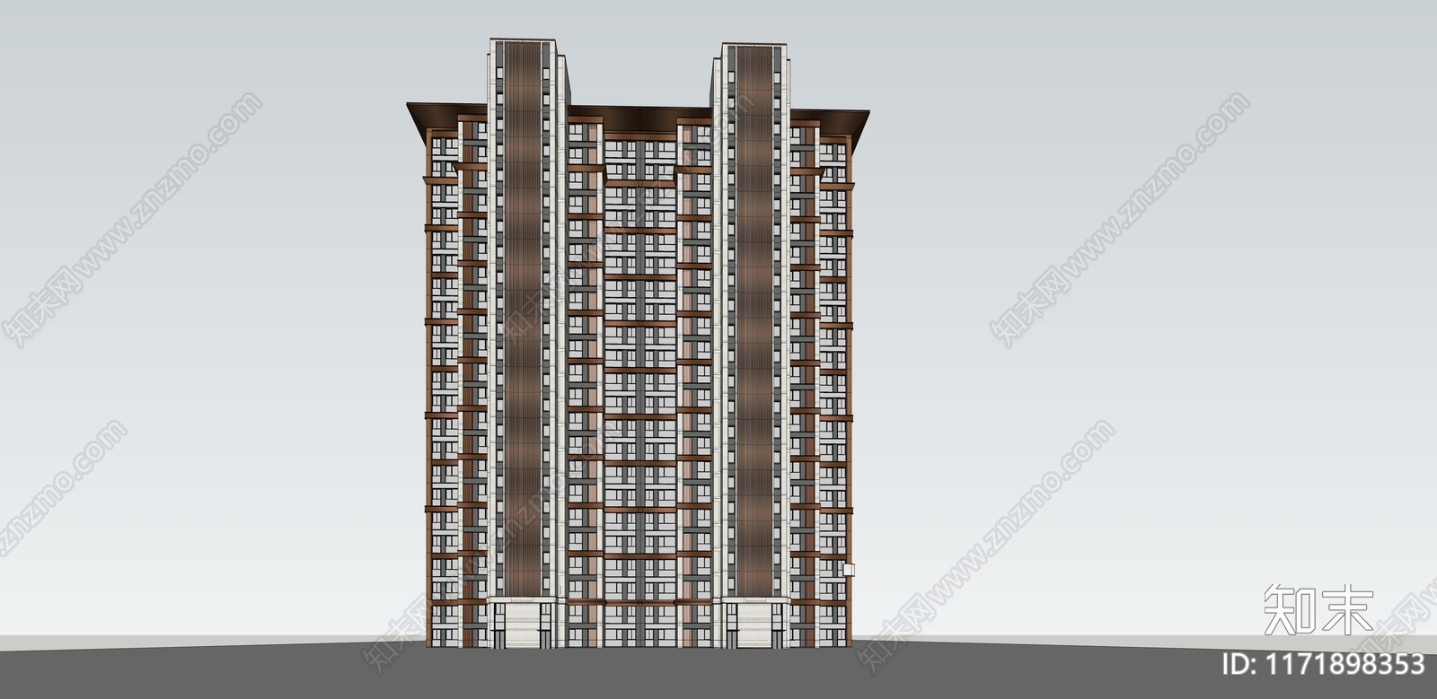 现代高层住宅SU模型下载【ID:1171898353】