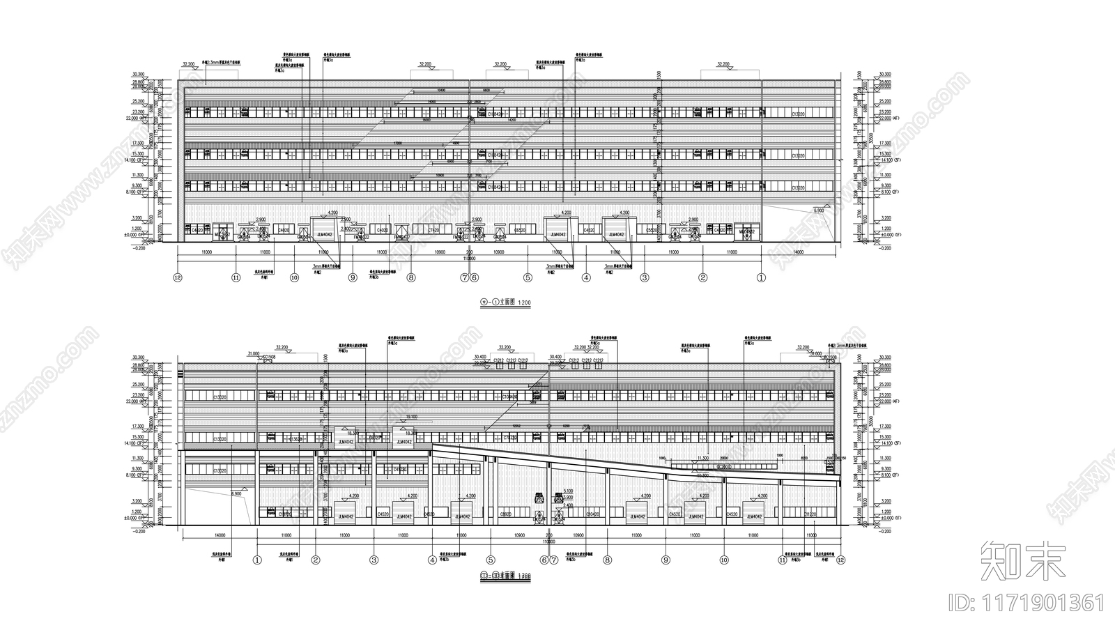 现代厂房施工图下载【ID:1171901361】