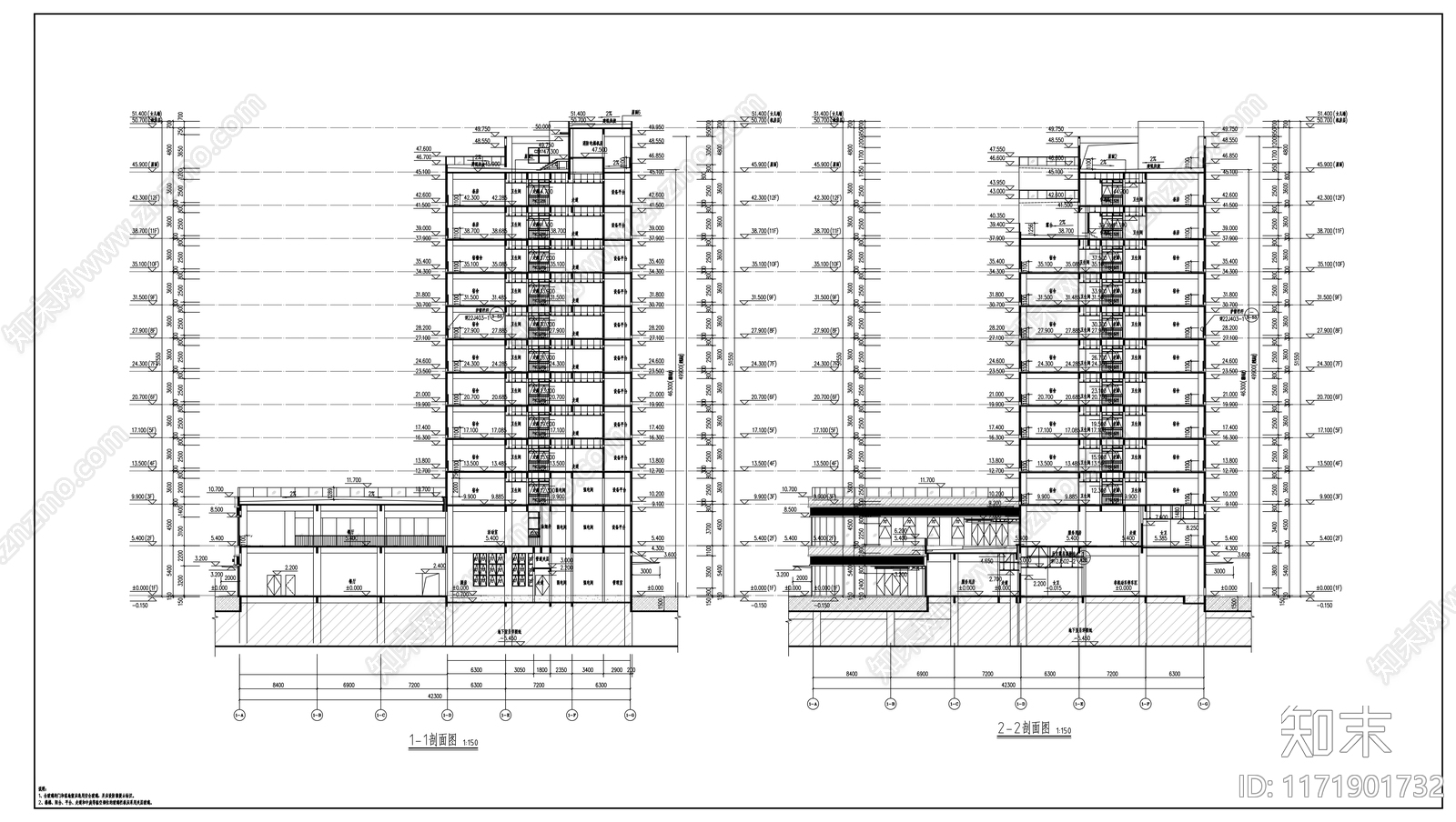 现代其他居住建筑cad施工图下载【ID:1171901732】