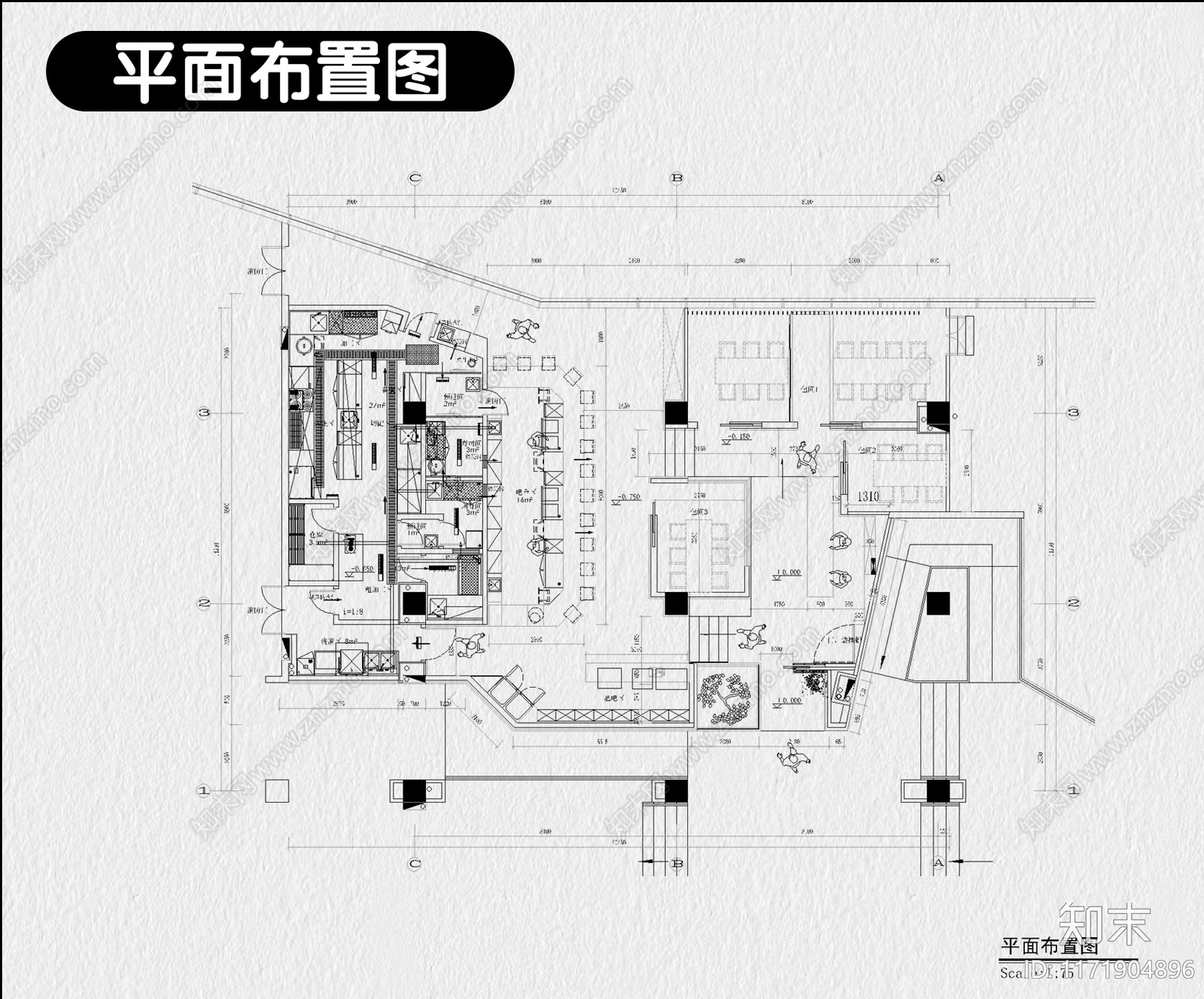 日式其他餐饮空间施工图下载【ID:1171904896】