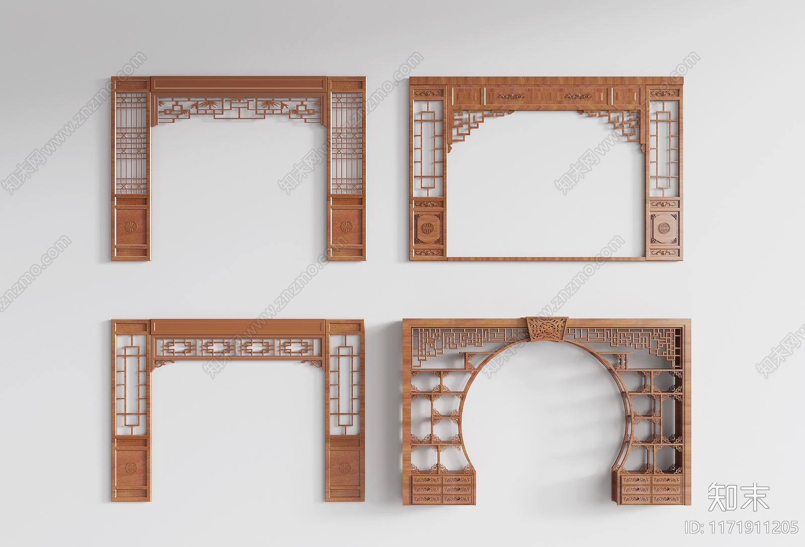 中式隔断3D模型下载【ID:1171911205】