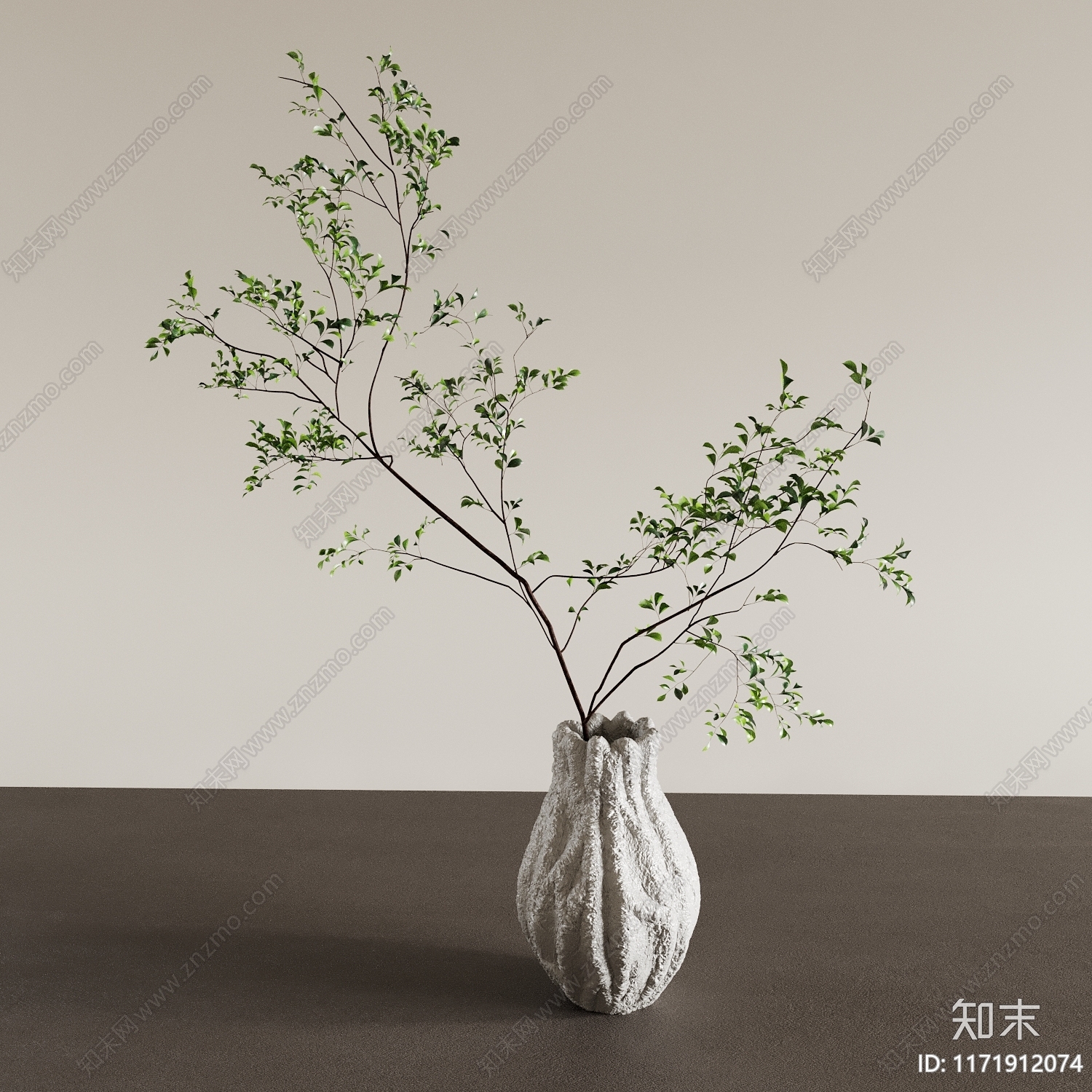 侘寂简约花瓶3D模型下载【ID:1171912074】