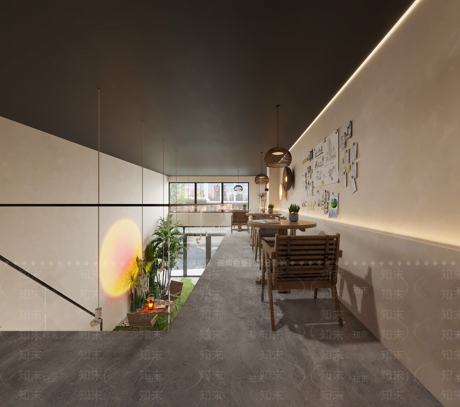 现代侘寂咖啡厅3D模型下载【ID:1171913600】