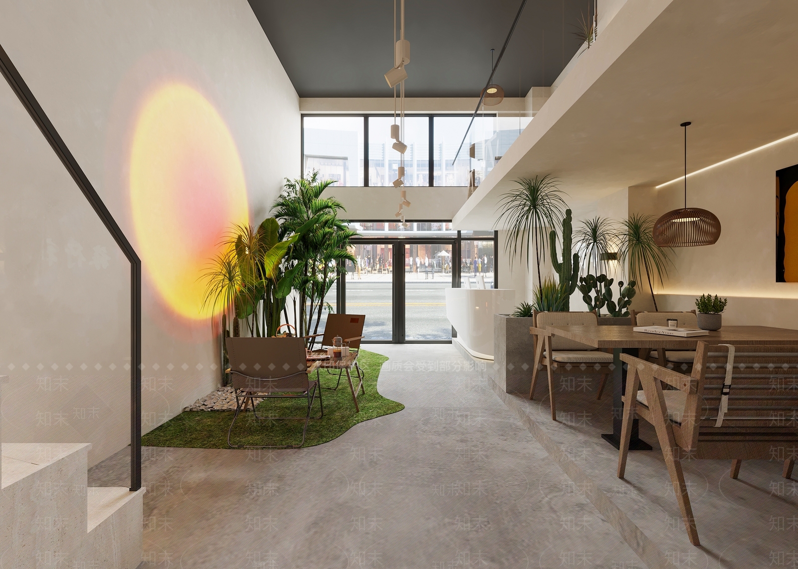 现代侘寂咖啡厅3D模型下载【ID:1171913600】