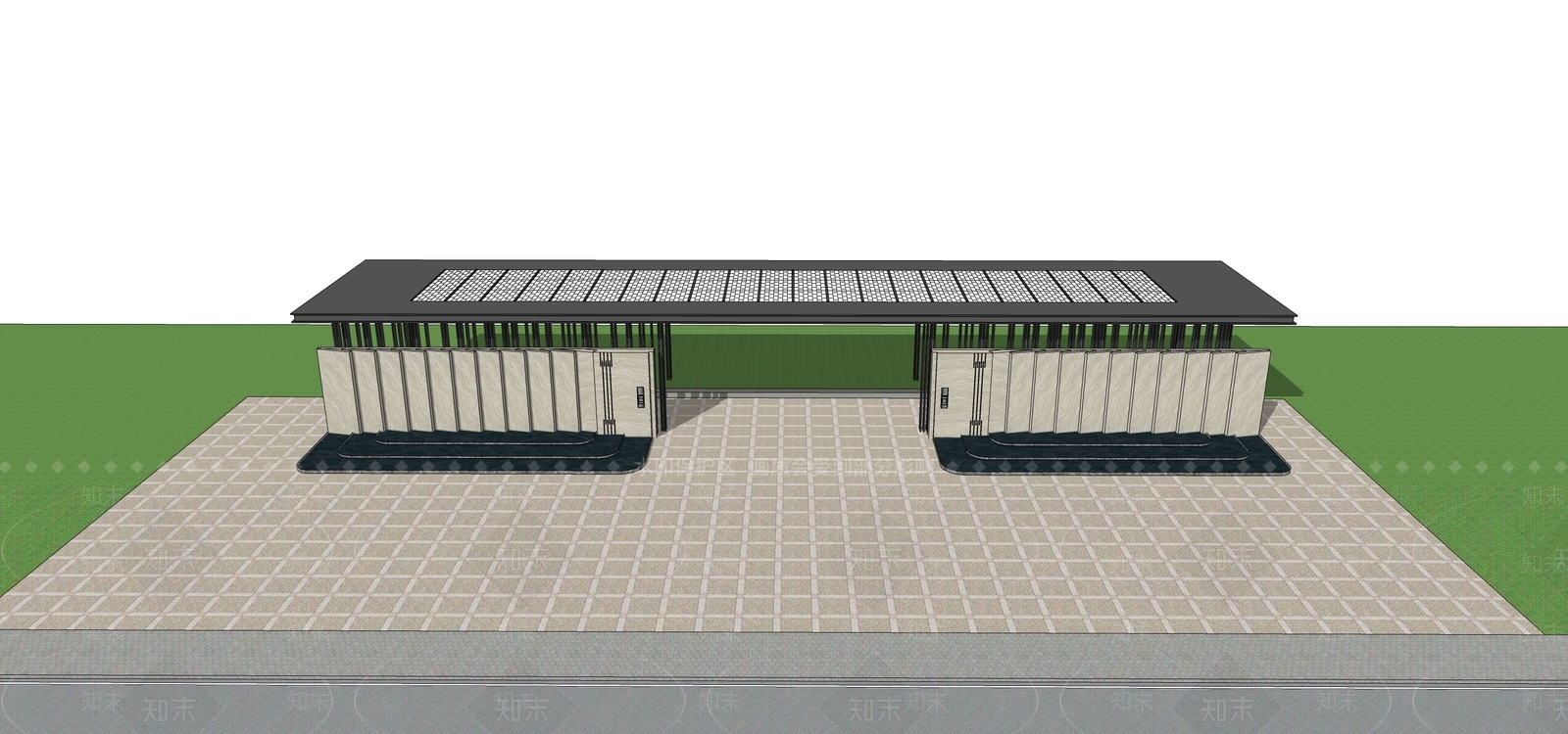 现代入口大门SU模型下载【ID:1171917089】