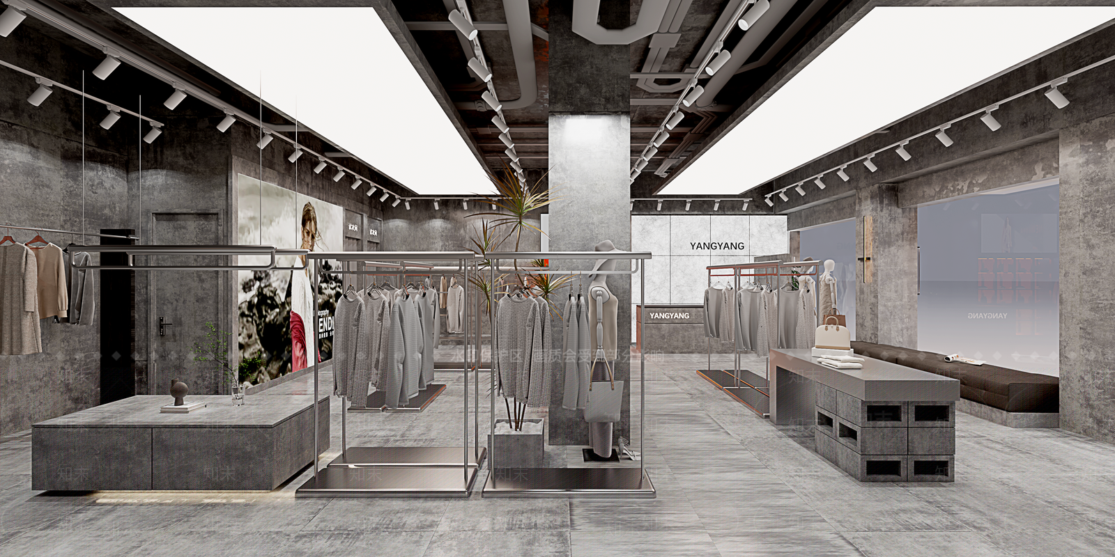 工业服装店3D模型下载【ID:1171918454】