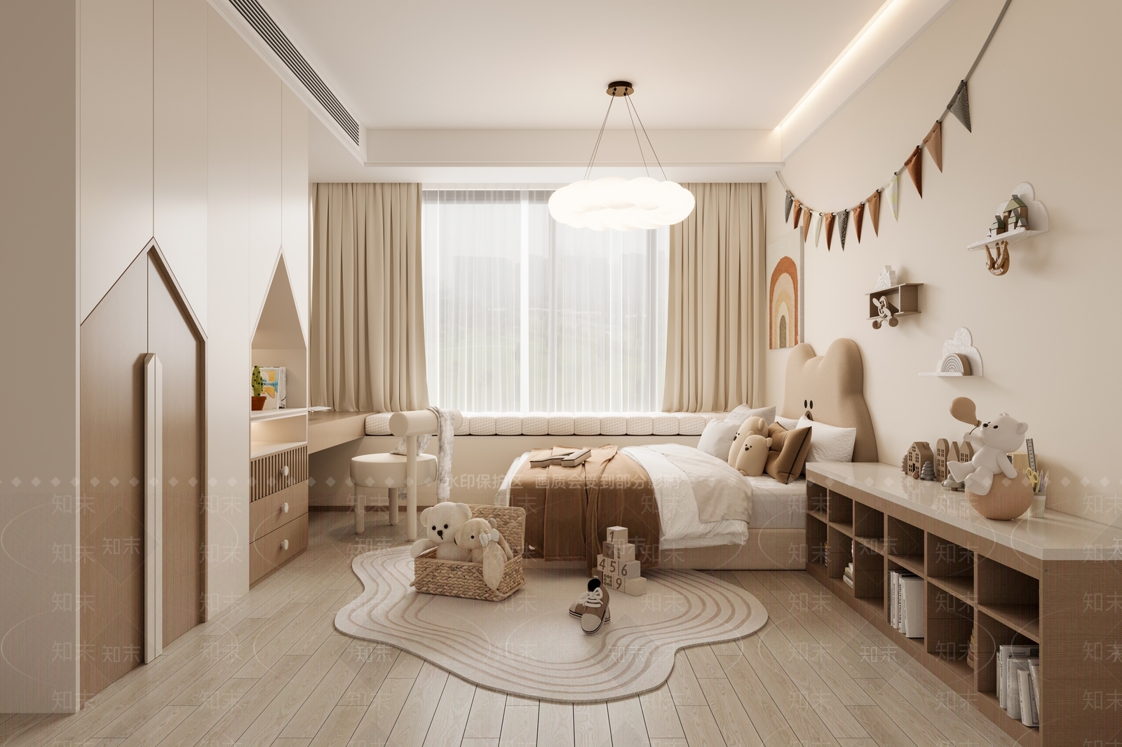 现代榻榻米卧室3D模型下载【ID:1171931135】