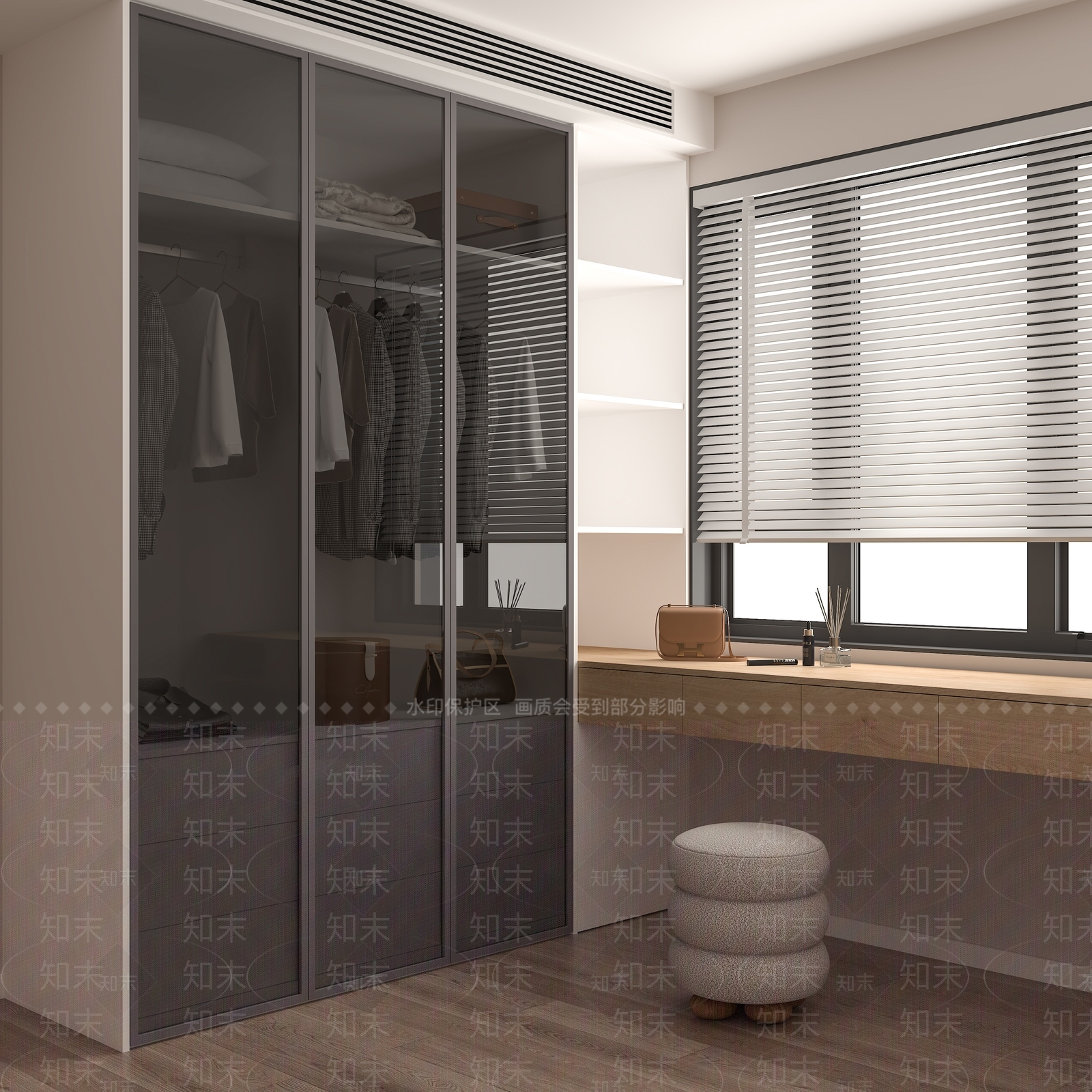 现代衣帽间3D模型下载【ID:1171938540】