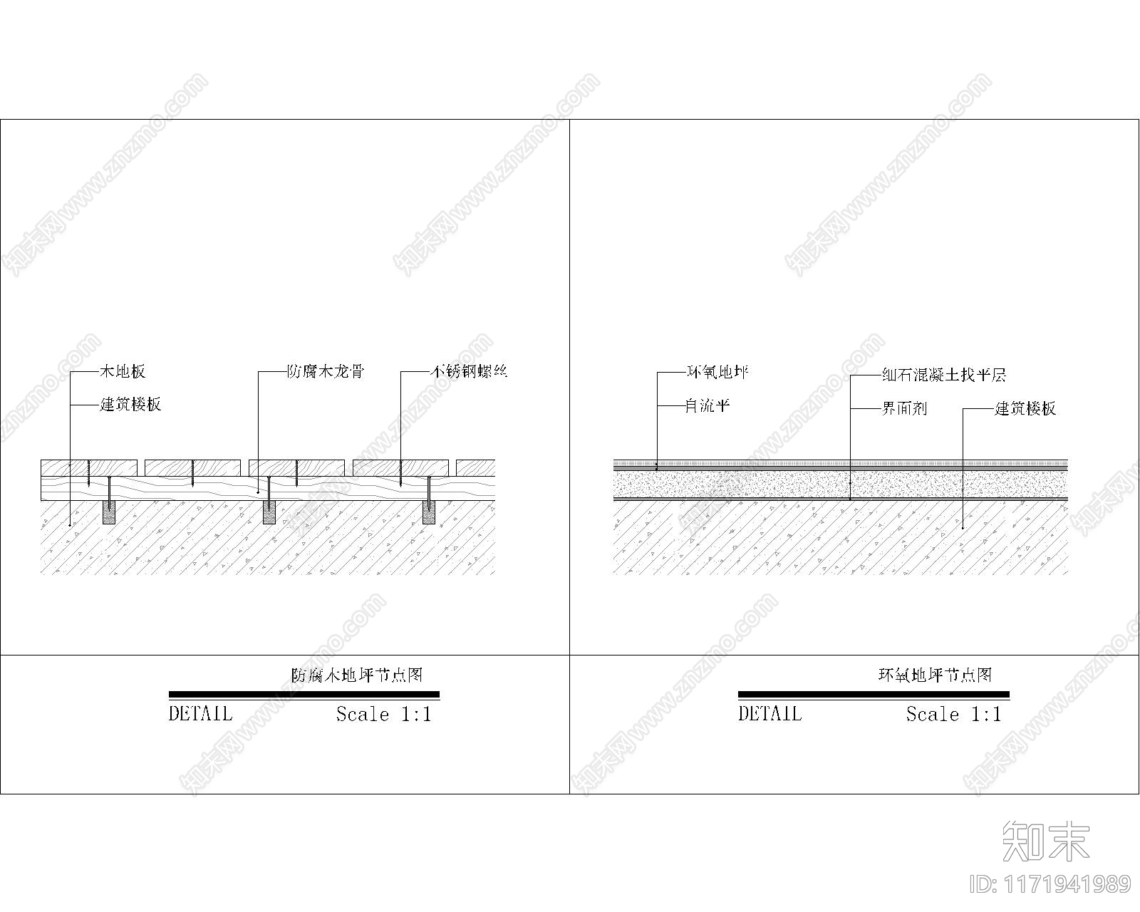 现代地面节点cad施工图下载【ID:1171941989】