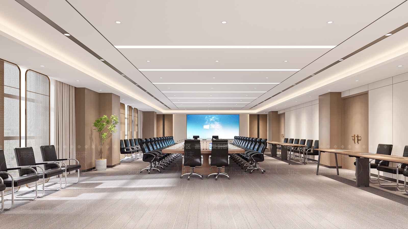 现代会议室3D模型下载【ID:1171943506】