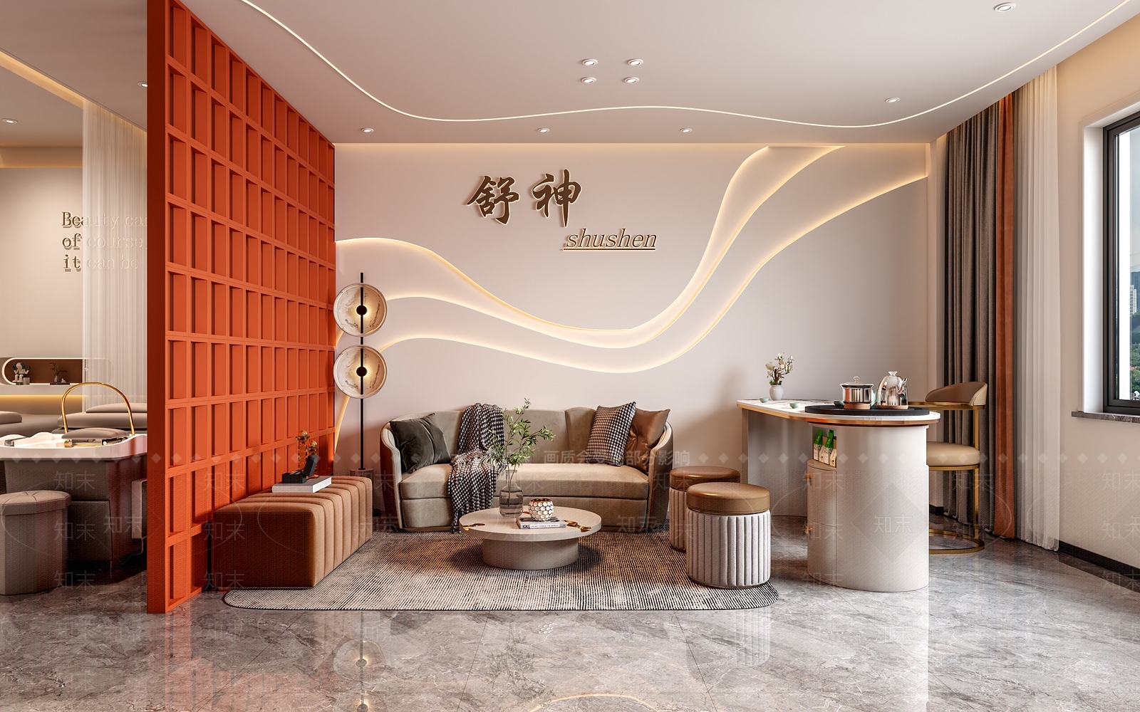 现代简约美容院3D模型下载【ID:1171958593】