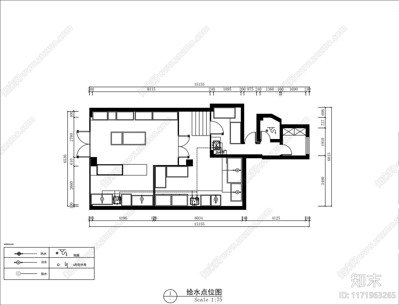 现代蛋糕店施工图下载【ID:1171963265】