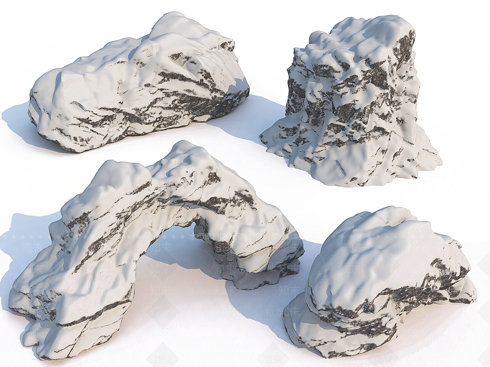 现代新中式假山水景3D模型下载【ID:1171973424】