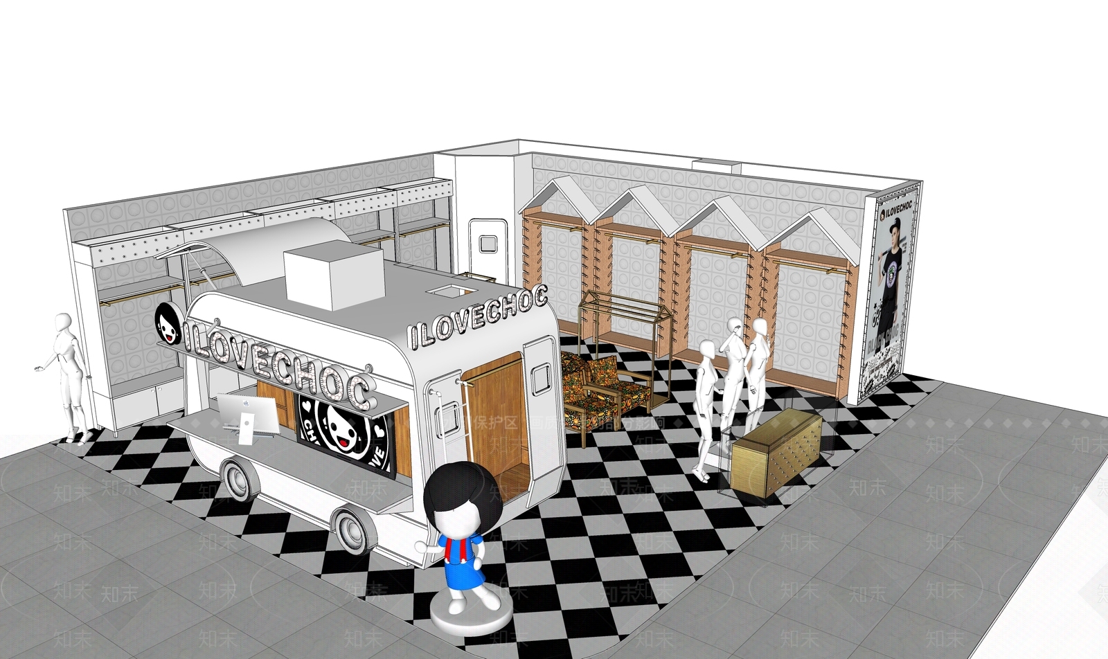 现代其他店铺SU模型下载【ID:1171977705】