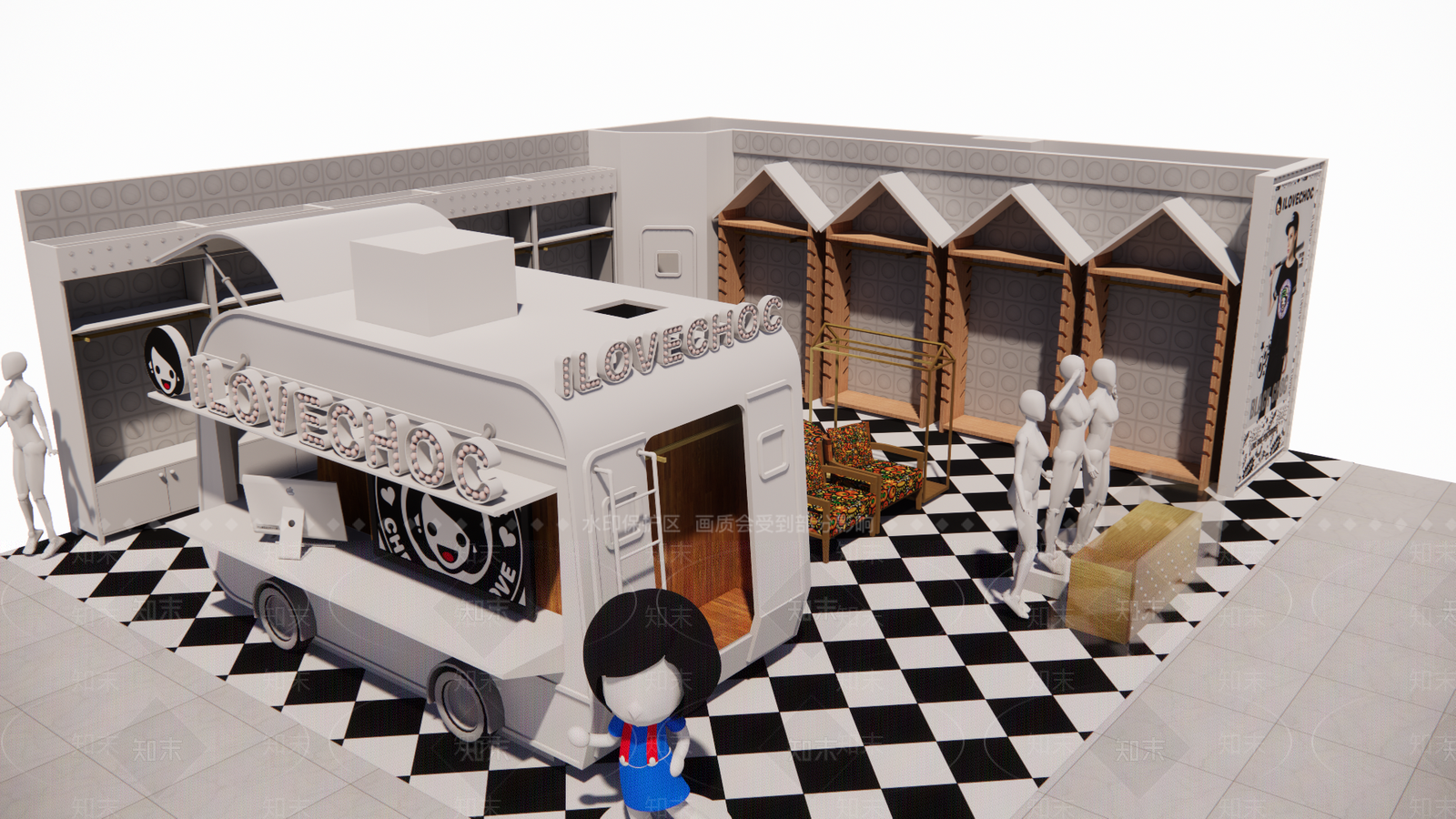 现代其他店铺SU模型下载【ID:1171977705】