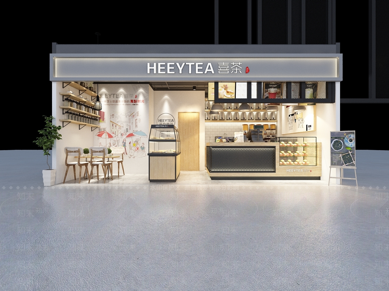 现代奶茶店3D模型下载【ID:1171978241】