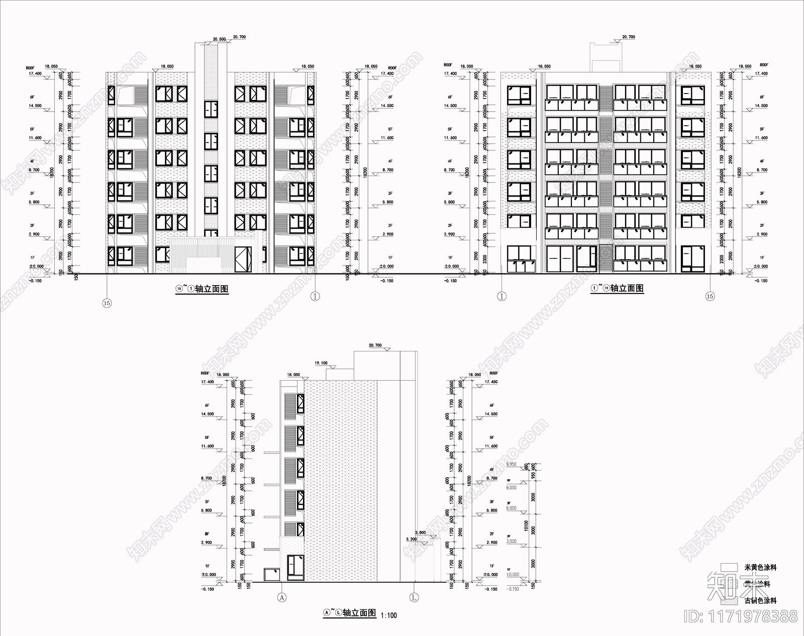 现代住宅楼建筑施工图下载【ID:1171978388】