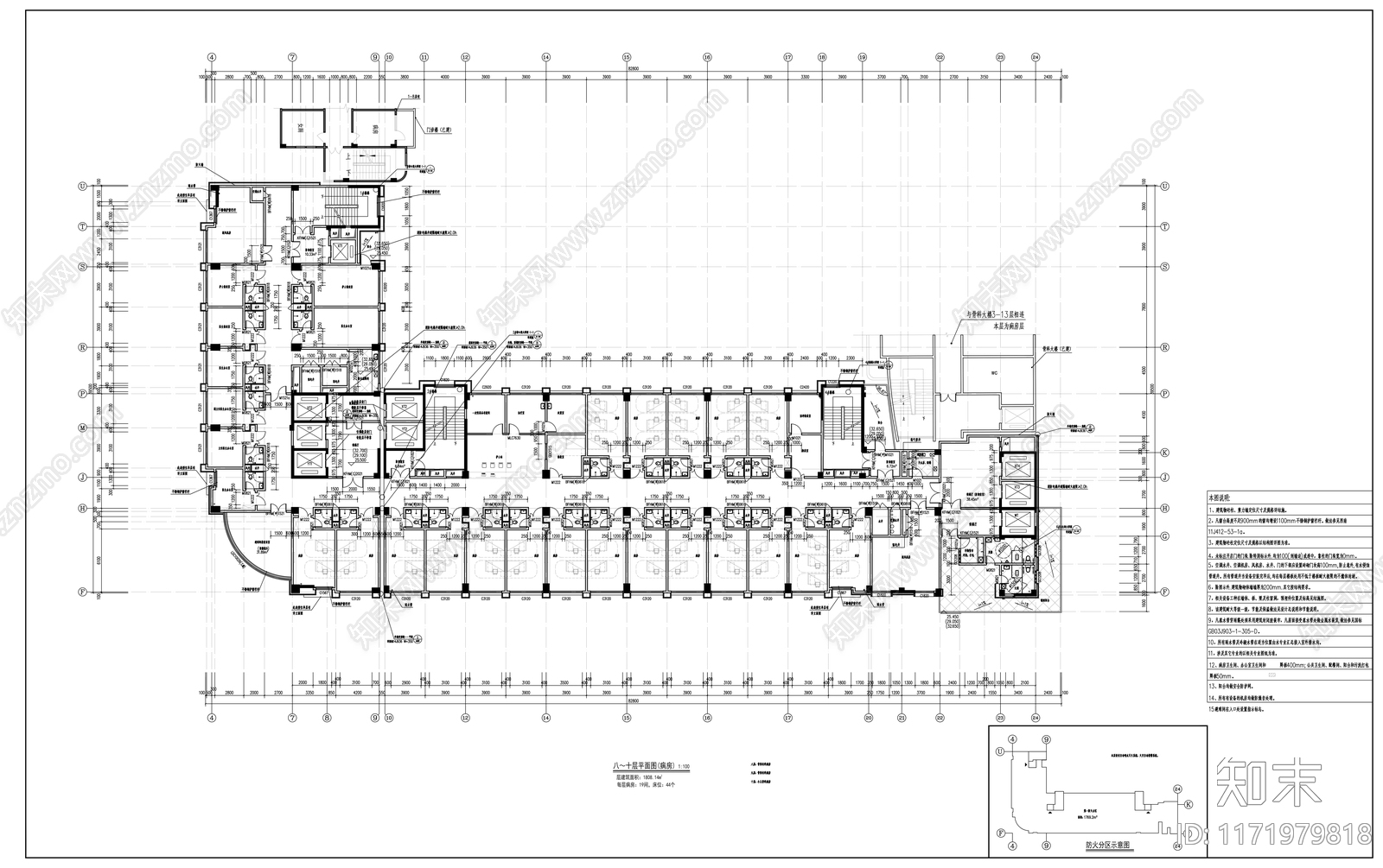 现代医院建筑cad施工图下载【ID:1171979818】