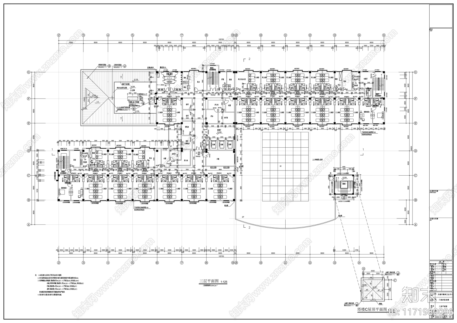 现代医院建筑cad施工图下载【ID:1171980096】