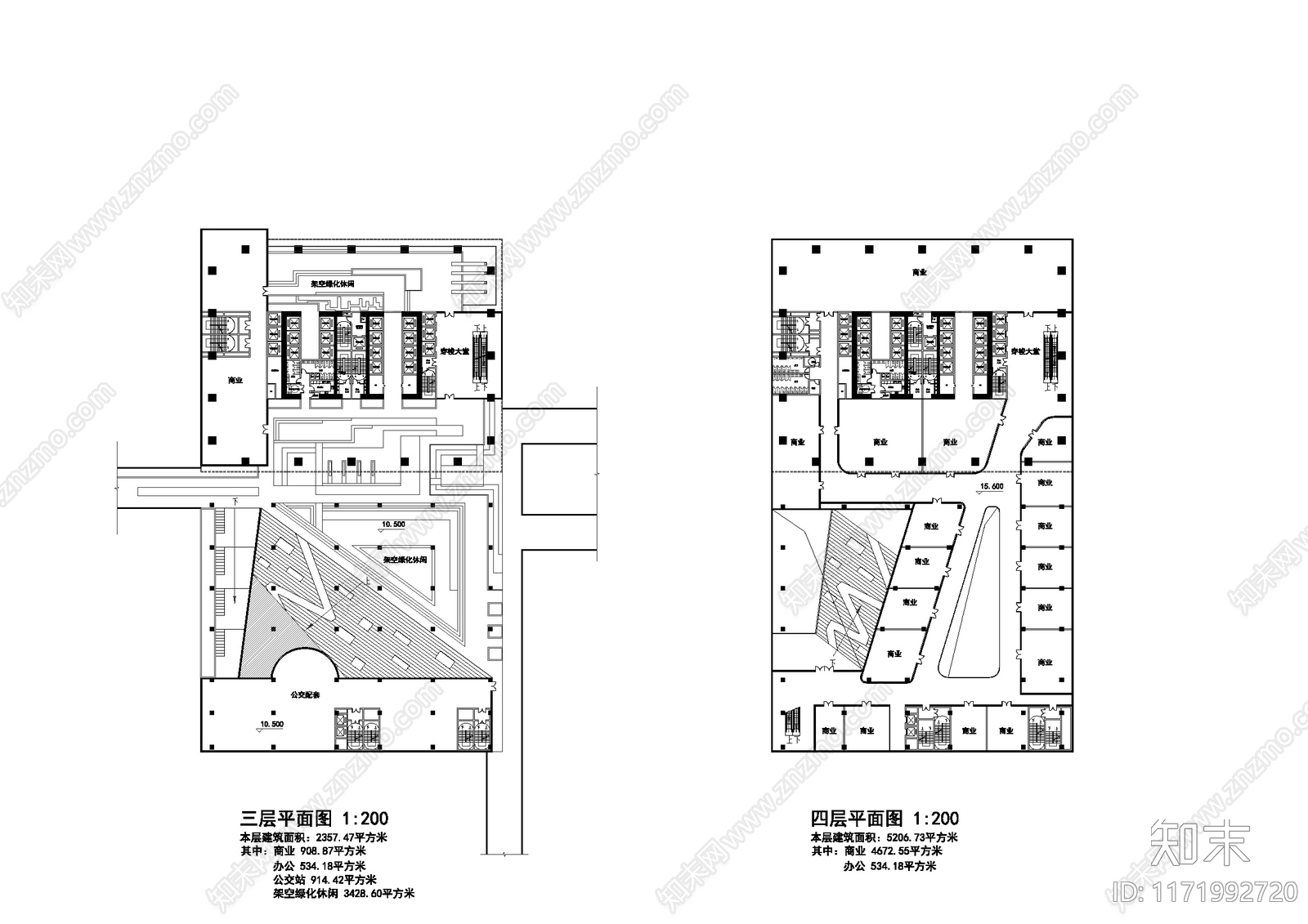 现代办公楼建筑cad施工图下载【ID:1171992720】