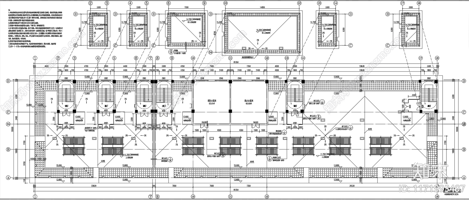 现代新中式民宿建筑施工图下载【ID:1171993497】