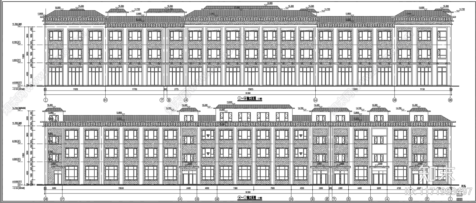 现代新中式民宿建筑施工图下载【ID:1171993497】