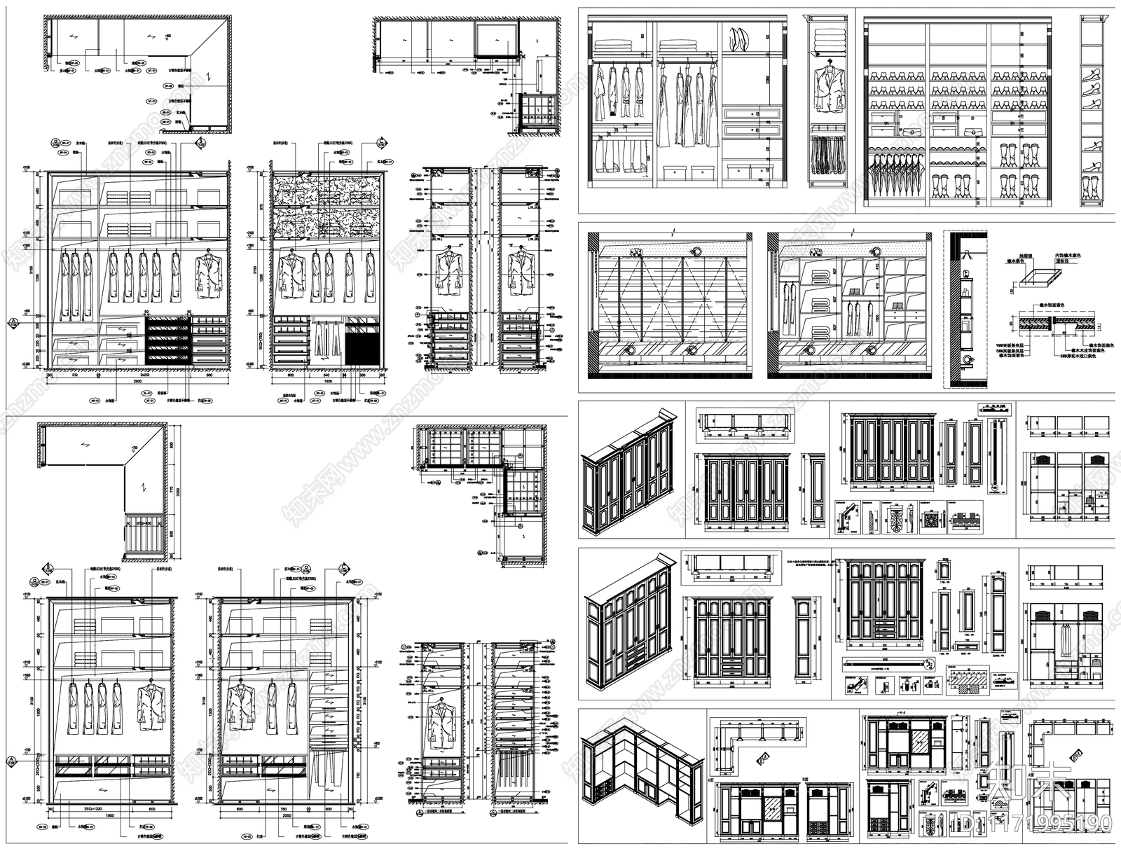 现代柜子cad施工图下载【ID:1171995190】