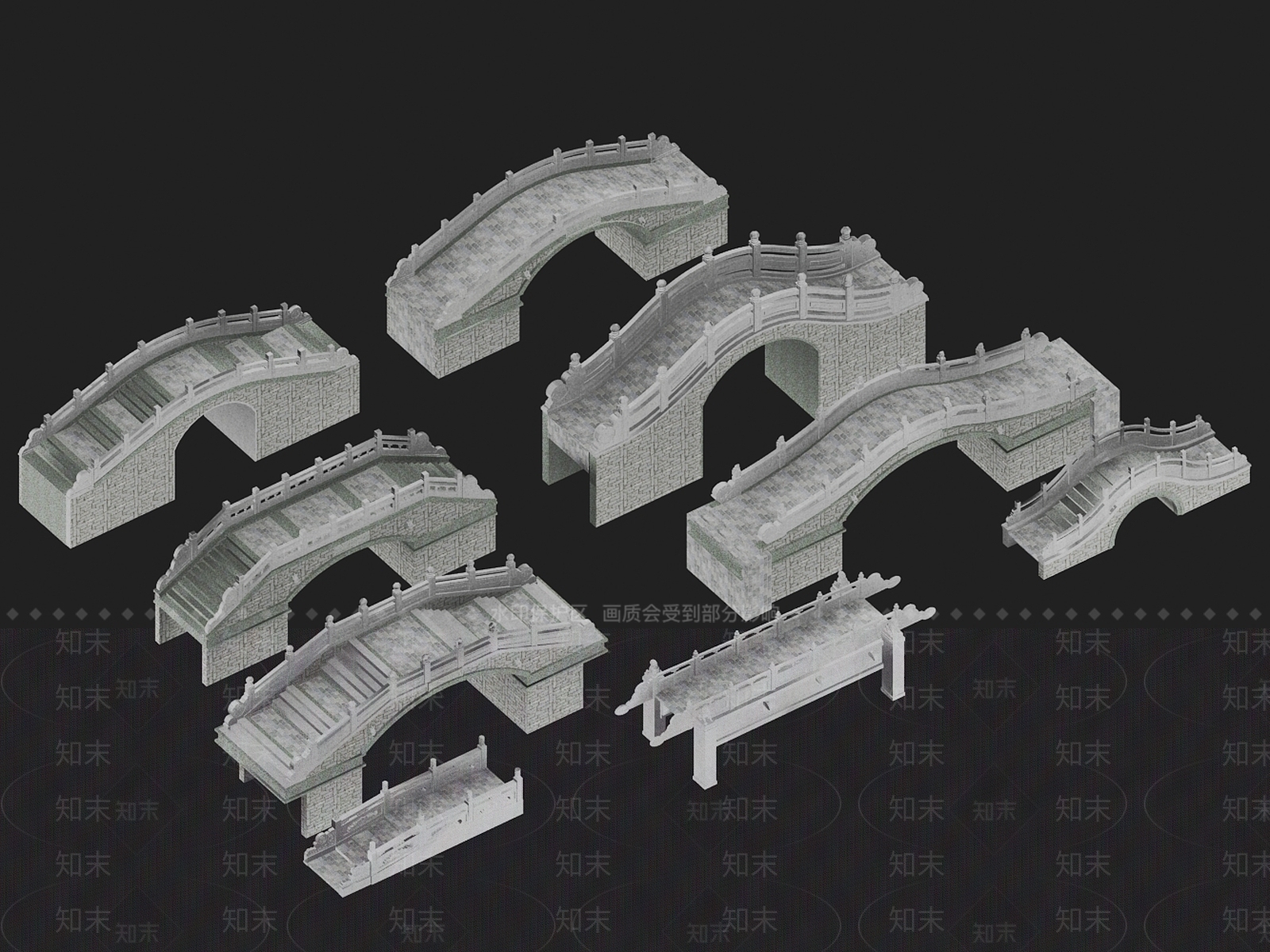 中式桥3D模型下载【ID:1171996005】