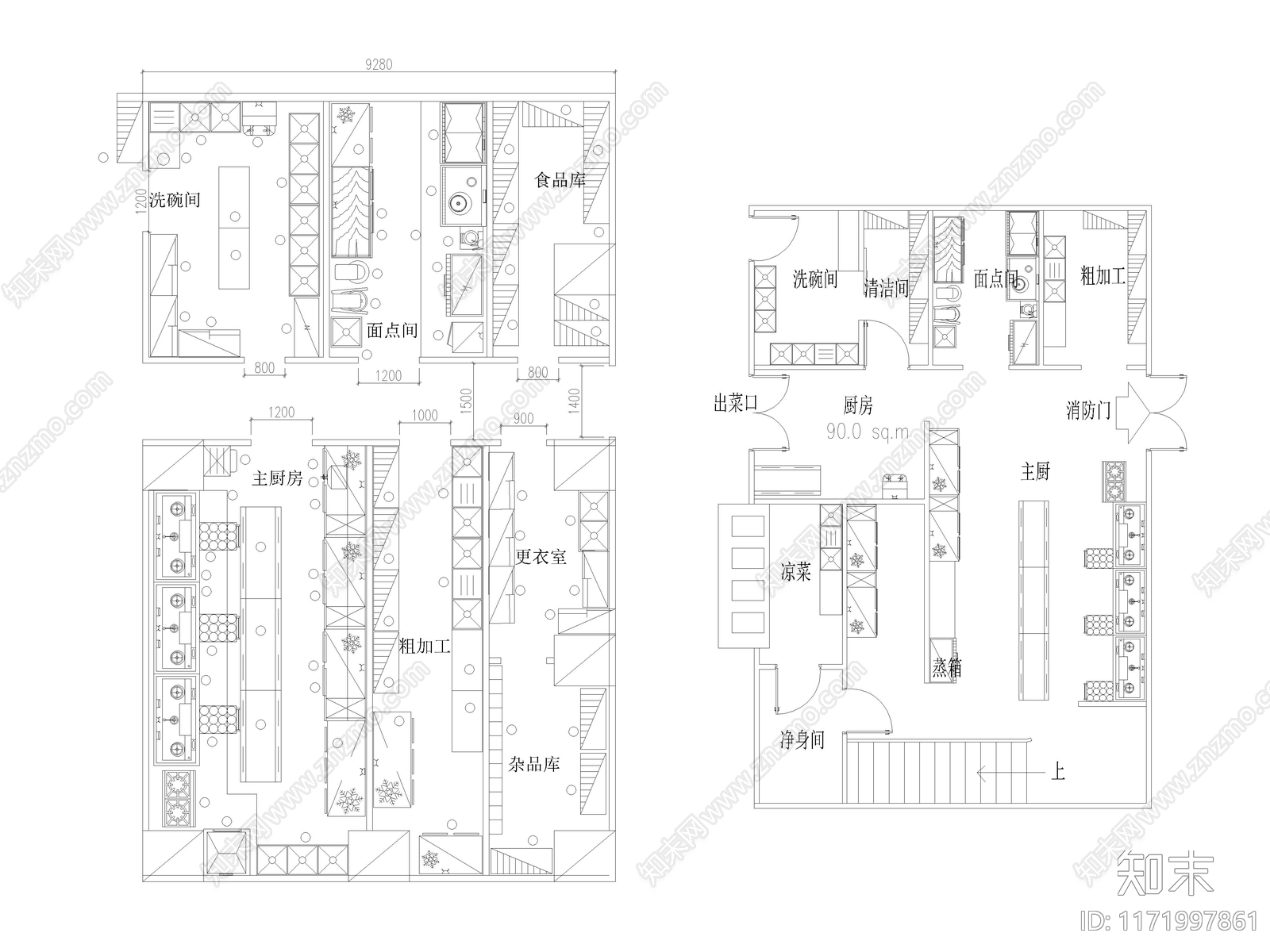 2024年最新工装餐饮空间家具CAD图库施工图下载【ID:1171997861】